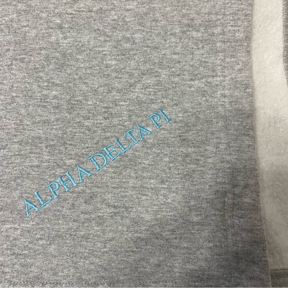Alpha delta pi embroidered blanket